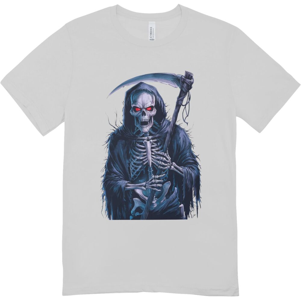 New creepy skeleton reaper halloween t-shirt | Hanes Softstyle Unisex Large